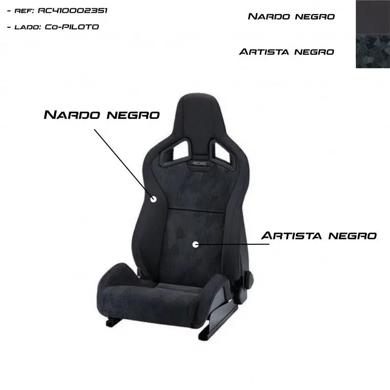 Asiento Recaro Sportster Cs Artista Negro/Nardo Negro Copiloto 1