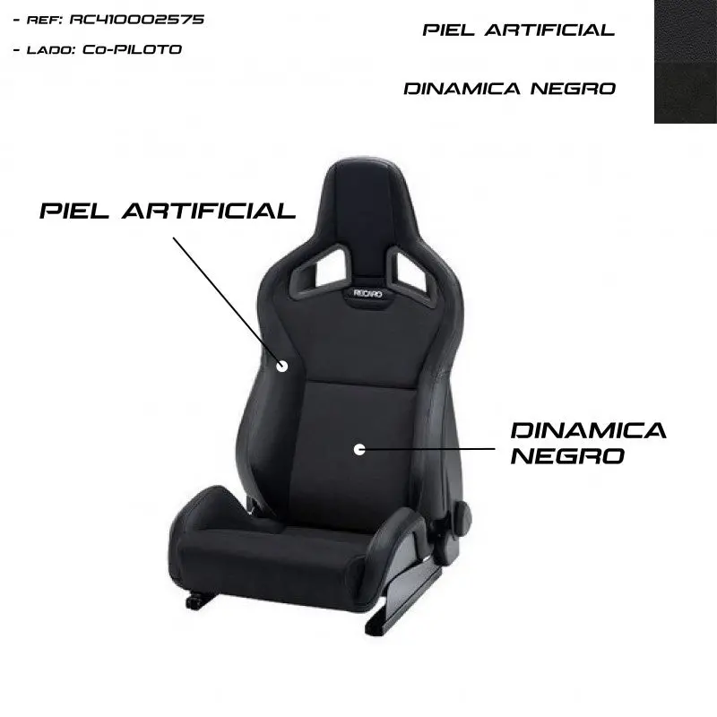 Asiento Recaro Sportster Cs Piel Artificial Negro/Dinamica Negro Copiloto 1