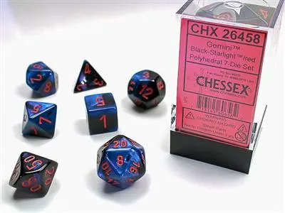 Gemini® Polyhedral Black-Starlight/Red 7-Die Set 1