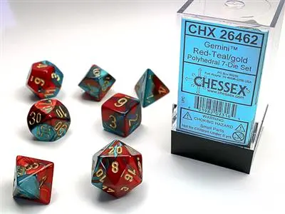 Gemini® Polyhedral Red-Teal/Gold 7-Die Set 1
