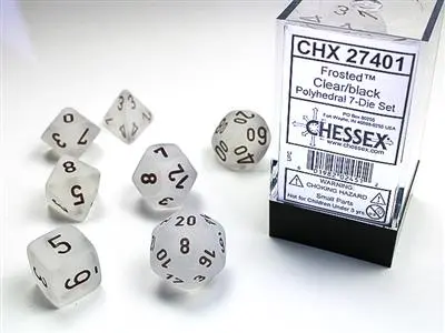 Frosted™ Polyhedral Clear/Black 7-Die Set 1