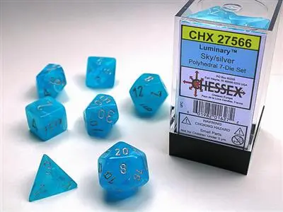 Luminary™ Polyhedral Sky/Silver 7-Die Set 1