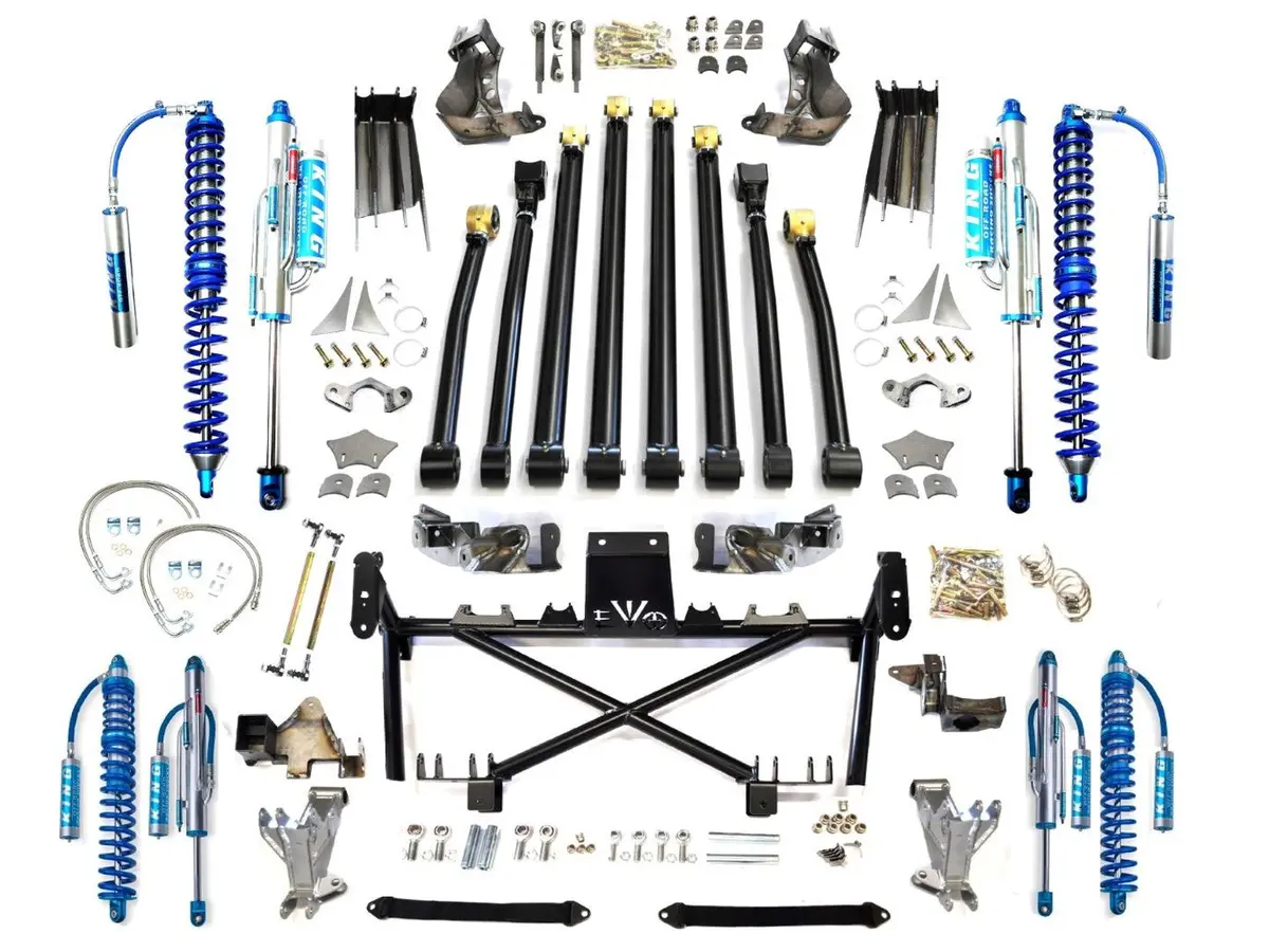Jk Jku Evo 3-5 Inch Lift Double Throw Down King Coilover Bypass Cantilever High Clearance Long Arm ( After Market Axle ) Suspension Jeep Wrangler 1