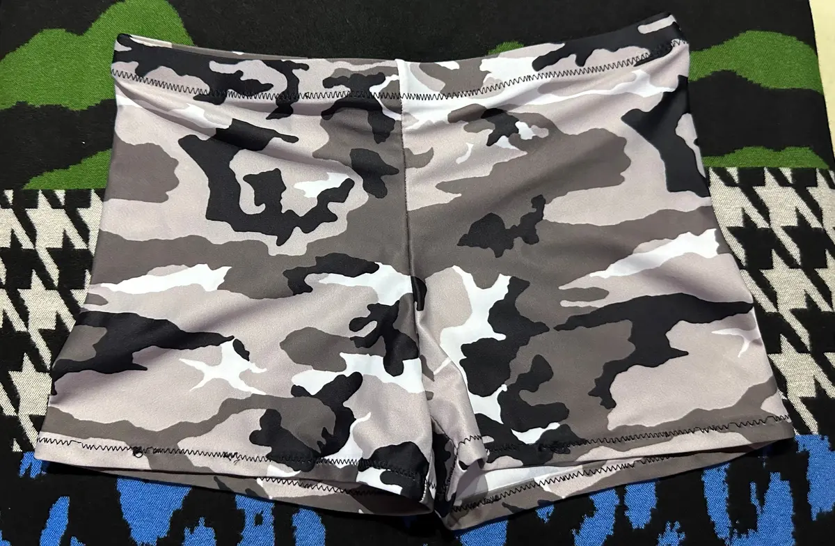 Dude Where's My Pants? Hot Pants - Grey Camo 1