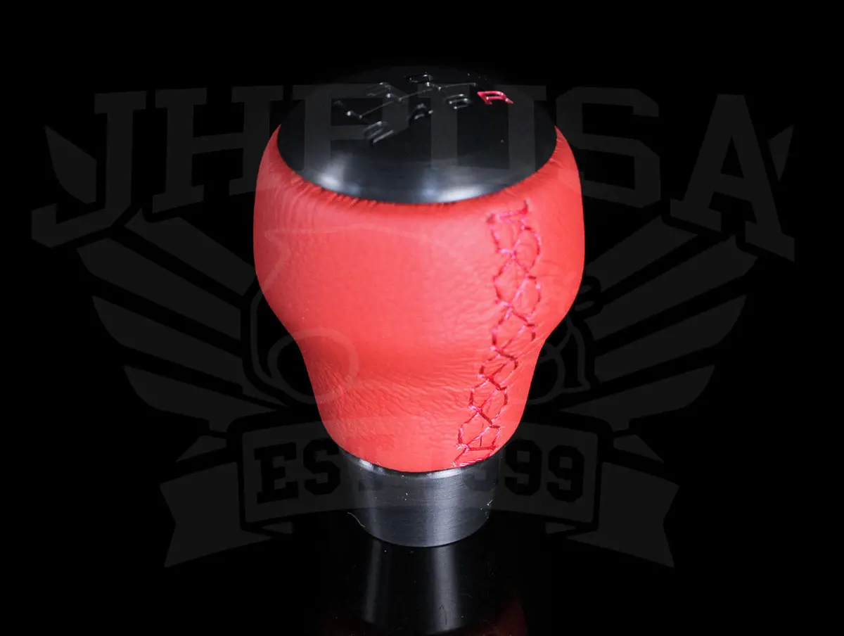 Honda Red Leather Black Alumite Shift Knob (6-Speed) - 2017+ Civic Type-R (Fk8) 1
