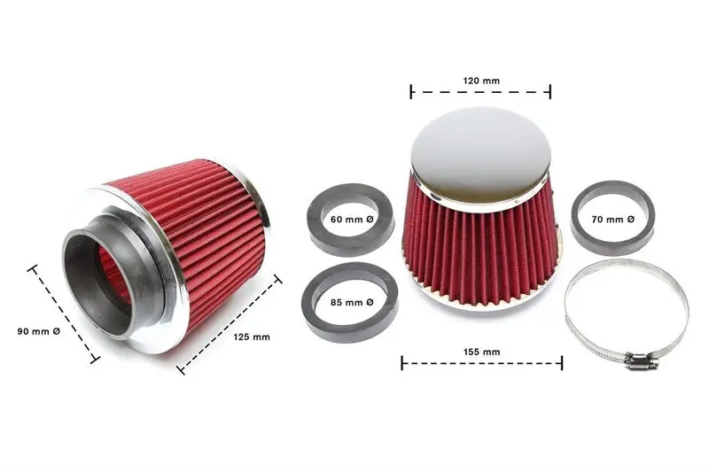 Filtro De Aire Deportivo Ta Technix Ø90mm Con Tapa Cromada 1