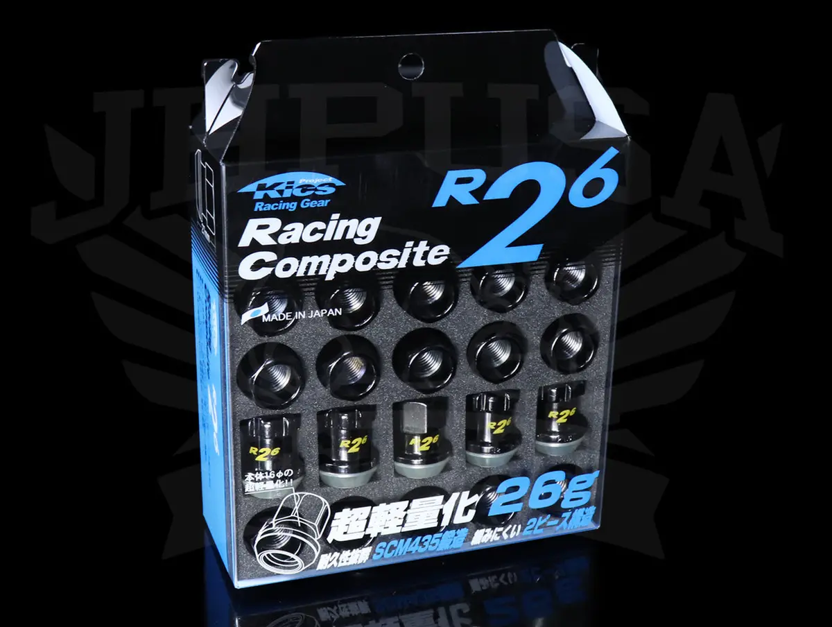 Project Kics R26 Shorty Lug Nuts With Locks - Composite Black 1