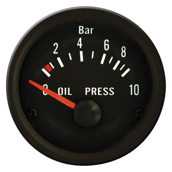 Reloj Clásico De Presión De Aceite 0-10 Bares 52Mm En Negro (Auto Style) 1