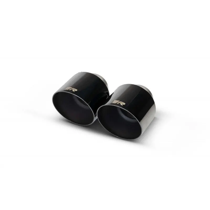 Set De 2 Colas Remus 115Mm(Corta) Corte Recto Angulado Cromo Negro 1