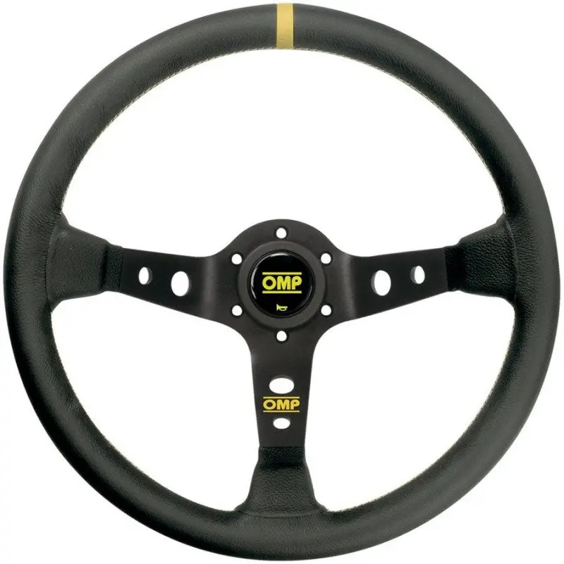 Volante Omp Corsica Piel 350Mm Brazos Negro - Detalle Amarillo 1