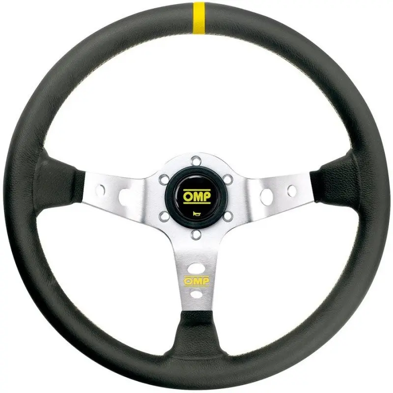 Volante Omp Corsica Piel 350Mm Negro Brazos Plata 1