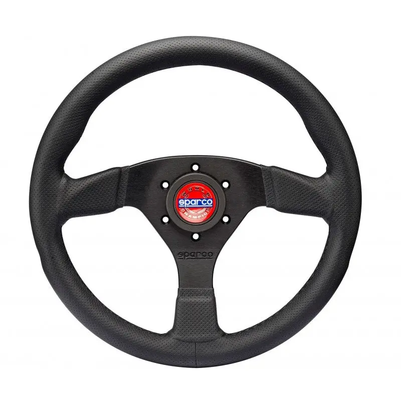 Volante Mod.383 Cuero Perforado Cosido Negro 1