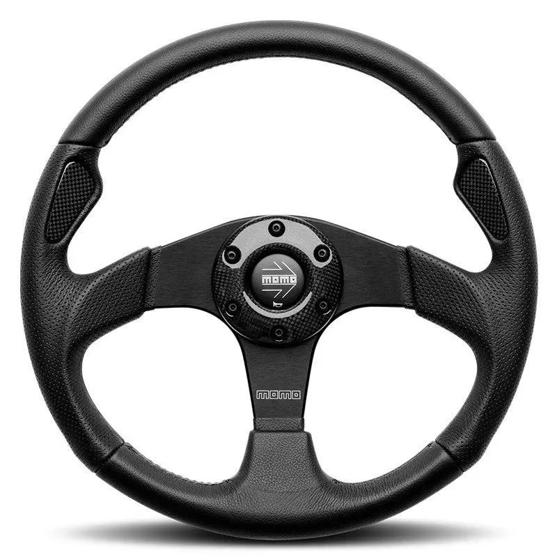 Volante Momo Jet D35 350 Cuero Negro. 1
