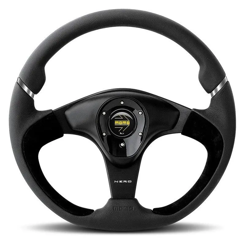 Volante Momo Nero 350 Mm Piel Negra 1
