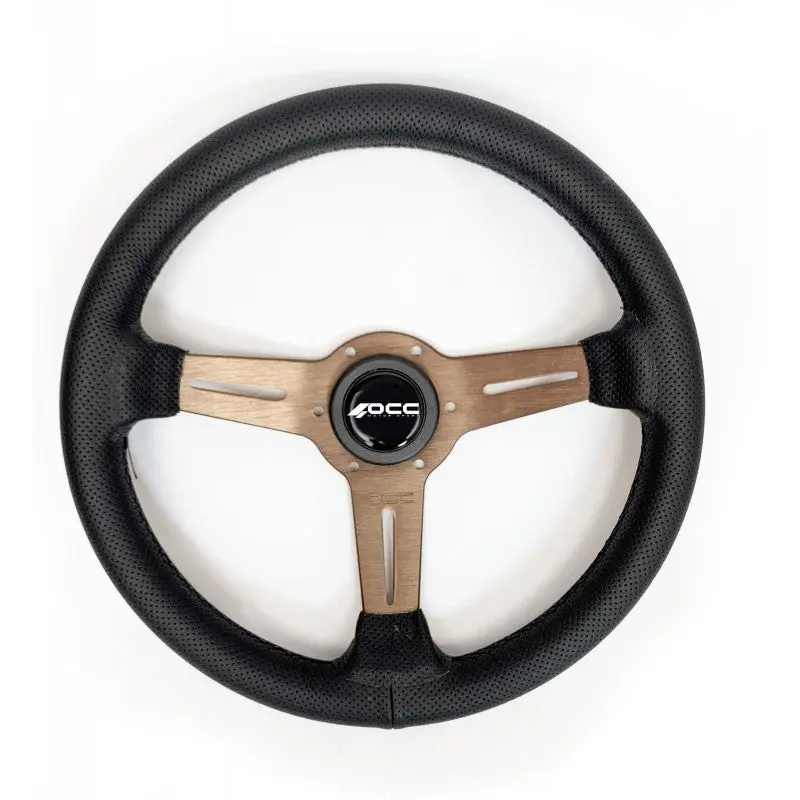Volante Plano Mod. Classic Piel Perforada Brazos Bronce Occ Motorsport 1