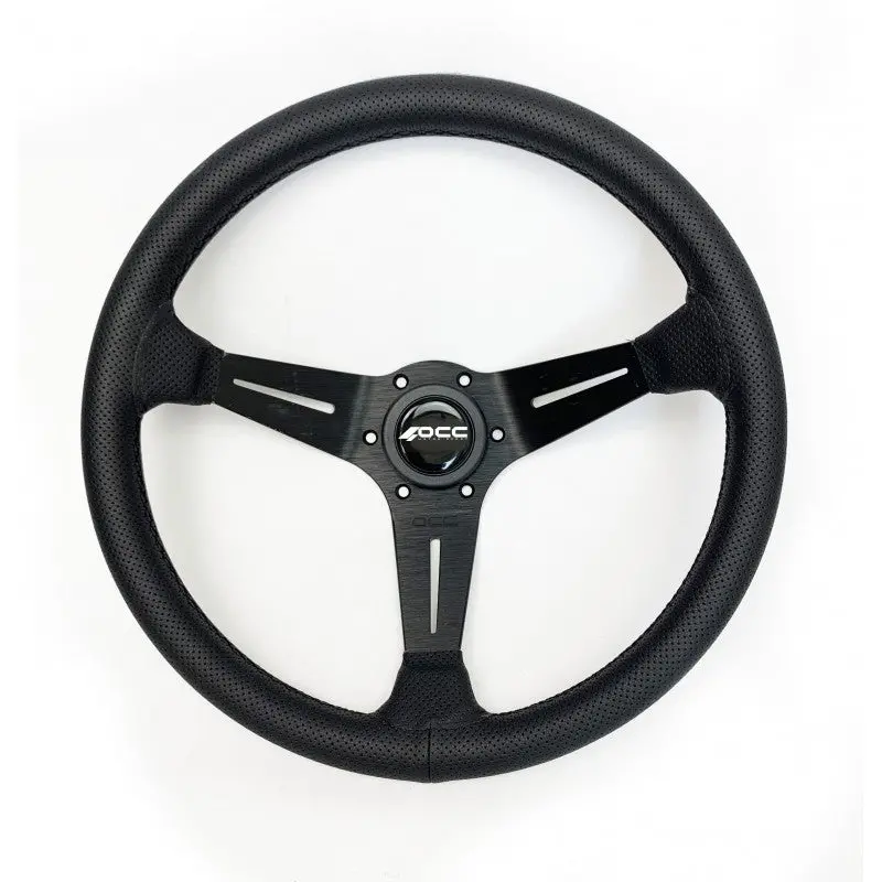 Volante Desplazado Mod. Classic Piel Perforada Brazos Negros Occ Motorsport 1