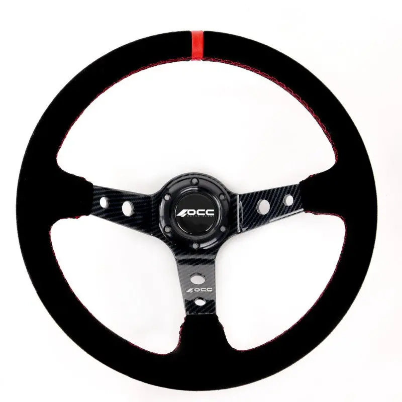 Volante Desplazado Mod. Track Piel Vuelta Brazos Efecto Carbono Occ Motorsport 1