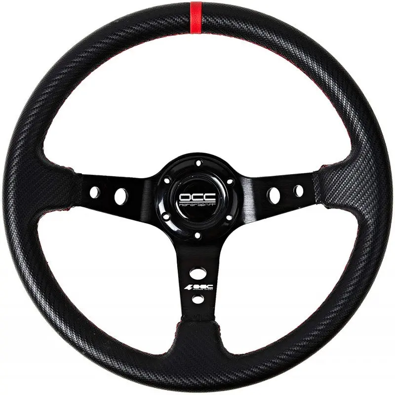 Volante Desplazado Mod. Track Vinilo Carbon Look Brazos Negros Occ Motorsport 1
