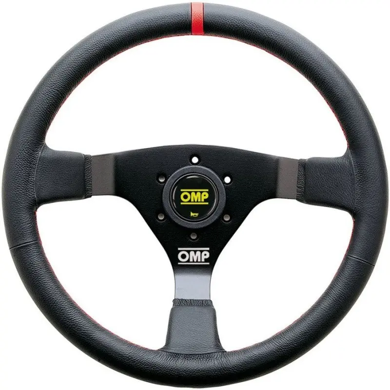 Volante Omp Wrc Piel 350Mm Negro - Detalle Rojo 1